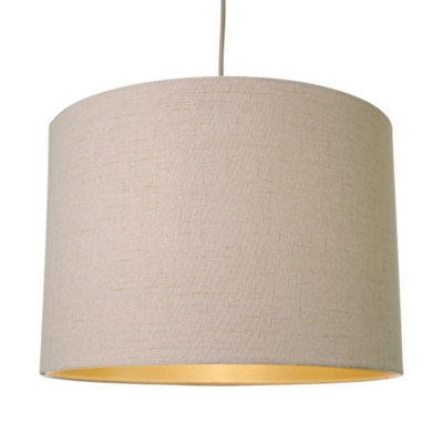 Contemporary Taupe Textured Linen Fabric 16 Lamp Shade with Satin Inner Lining