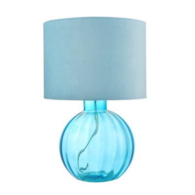 Teal glass outlet lamp base