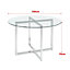 Contemporary Tempered Glass Top Round Dining Table Coffee Table Dia 1200mm