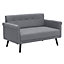 Contemporary Upholstered Love Seat with Rolled Arms