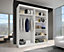 Contemporary Vista 01 Mirrored Sliding Door Wardrobe in Black and Oak Sonoma Finish (H)2000mm x (W)1500mm x (D)610mm