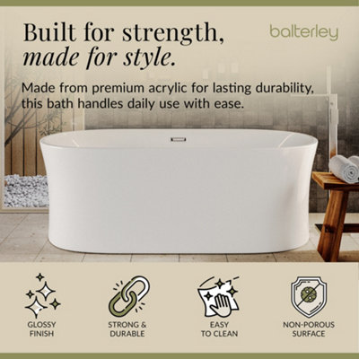 Contemporary White Curved Freestanding Bath from Balterley - 1700mm x 780mm