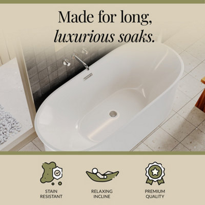 Contemporary White Curved Freestanding Bath from Balterley - 1700mm x 780mm - 3