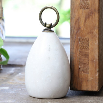 Contemporary White Marble Door Stopper Heavy Weight Decorative Door Stop