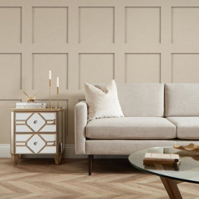 Contemporary Wood Panel Wallpaper in Nude