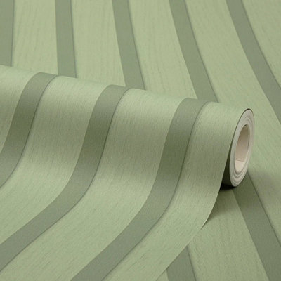 Contemporary Wood Slat Wallpaper in Green