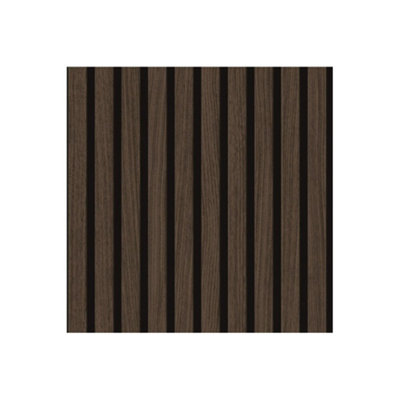 Contemporary Wood Slat Wallpaper In Walnut | DIY At B&Q