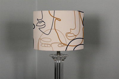 Continuous line drawing of faces (Ceiling & Lamp Shade) / 25cm x 22cm ...