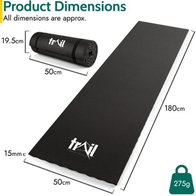 Contour Camping Mat 15mm Thick Sleeping Roll Pad Waterproof Lightweight Black Trail - 7
