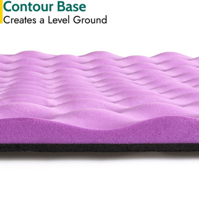 Contour Camping Mat 15mm Thick Sleeping Roll Pad Waterproof Lightweight Purple Trail