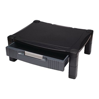 Contour Ergonomics Adjustable Monitor Stand with Drawer Black