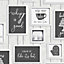 Contour Framed Quotes Black / White Washable Wallpaper