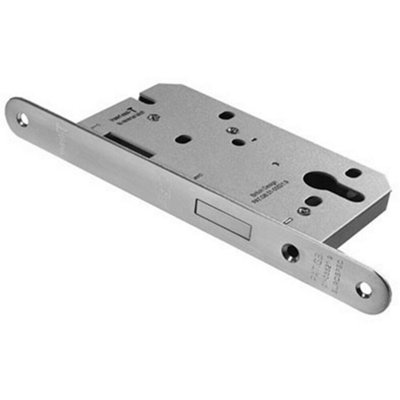 Contract DIN Euro Profile Deadlock Square 55mm Backset Satin Stainless ...