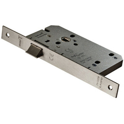 Contract DIN Latch Square Forend 55mm Backset Satin Stainless Steel Price Comparisons | Compare The Build