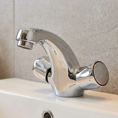 Contract Monobloc Basin Mixer Tap With Pop-Up Waste Chrome WRAS