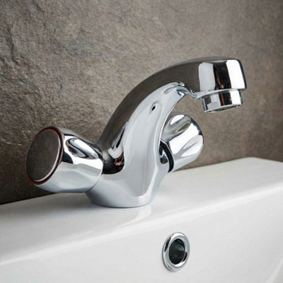 Contract Monobloc Basin Mixer Tap With Pop-Up Waste Chrome WRAS