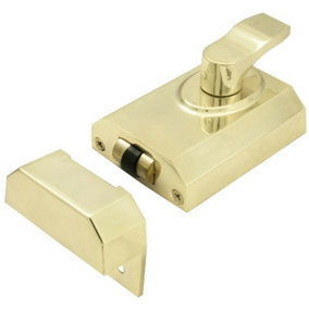 Contract Rim Cylinder Rollerbolt Nightlatch 60mm Electro Brassed Door Lock