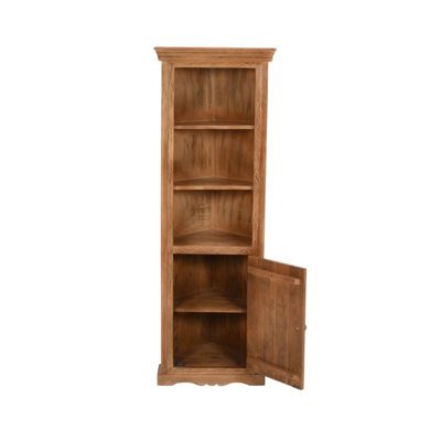 Solid wood deals corner shelf unit