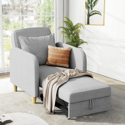 Convertible 3in1 Sofa Chair Bed Adjustable Pullout Sleeper for