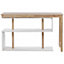 Convertible Desk with Bookshelf 120 x 45 cm Light Wood and White CHANDLER