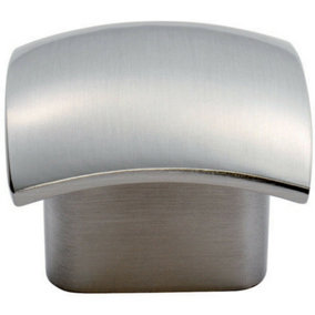 Convex Face Cupboard Door Knob 33 x 30.5mm Satin Nickel Cabinet Handle