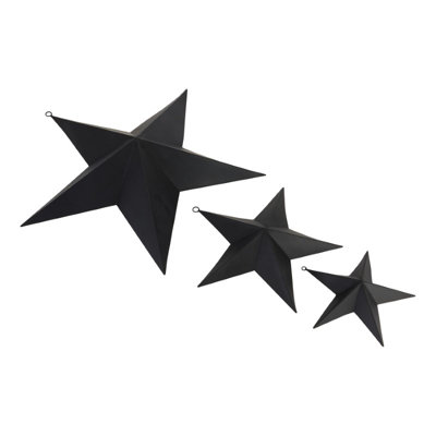 Convexed Large Wall Mounting Star Frame - Metal - L423 x W43 x H10 cm - Matt Black