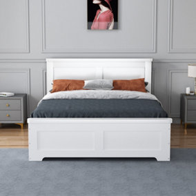 Conway Four Drawer 4ft 6 Double White Storage Bed Frame with Pocket Sprung Mattress