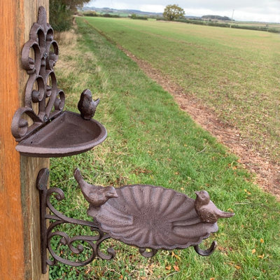 Conwy & Venus Cast Iron Wall Mounted Bird Feeder Bath (Set of 2) Price Comparisons | Compare The Build