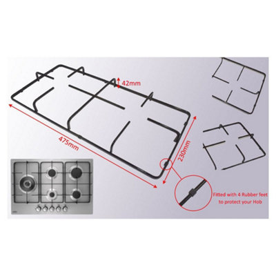 Cooker Gas Hob Pan Support Stand 230mm x 475mm Pack of 2 by Ufixt