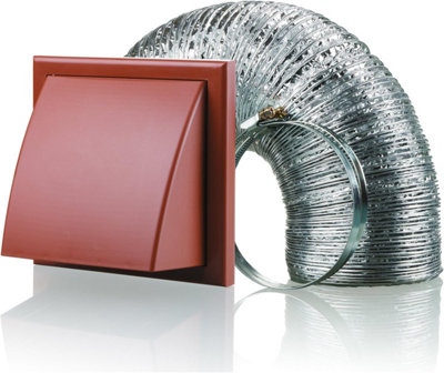 Cooker Hood Duct Cowled Vent Kit Fan Extract 150mm Terracotta