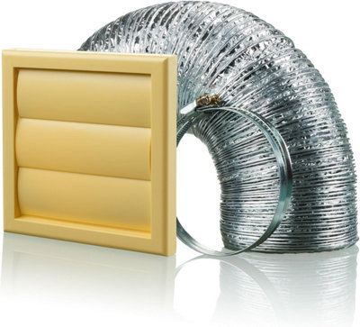 Cooker Hood Duct Shutter Vent Kit Fan Extract 100mm Cotswold Stone