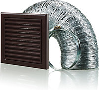 Cooker Hood Duct Vent Kit Fan Extract 100mm Brown
