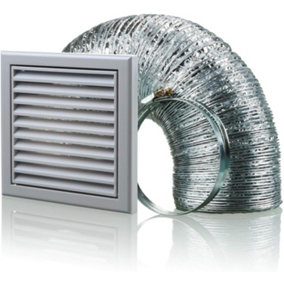 Cooker Hood Duct Vent Kit Fan Extract 100mm Grey