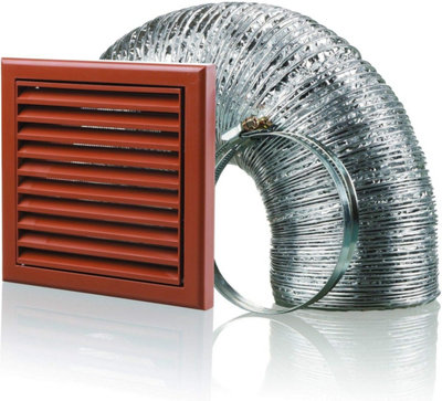 Cooker Hood Duct Vent Kit Fan Extract 100mm Terracotta