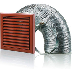 Cooker Hood Duct Vent Kit Fan Extract 100mm Terracotta