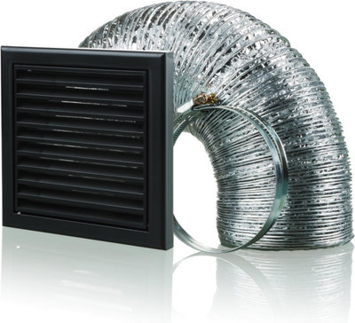 Cooker Hood Duct Vent Kit Fan Extract 125mm Black Price Comparisons | Compare The Build