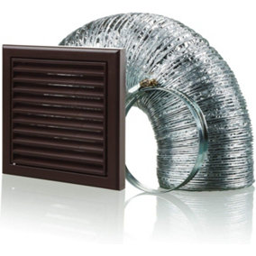 Cooker Hood Duct Vent Kit Fan Extract 150mm Brown