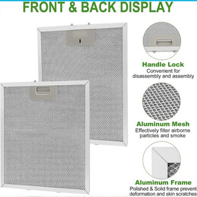 Cooker Hood Filters Metal Mesh Extractor Vent Filter 320 x 260 mm x 2 ...