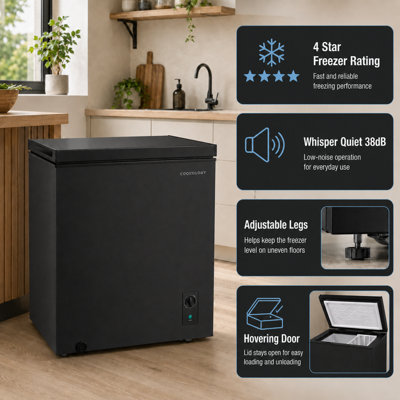 Cookology 99L Freestanding Chest Freezer, Black