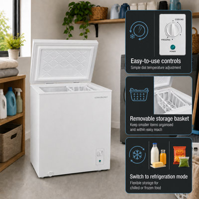 Cookology 99L Freestanding Chest Freezer with Chill & Freeze Function ...