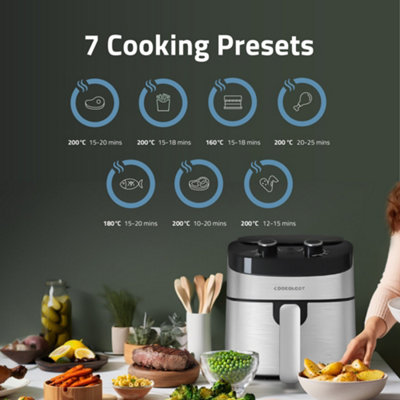 Cookology CAF42MA 4.2L Mechanical Air Fryer in Black & Stainless Steel
