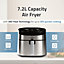 Cookology CAF72MA 7.2L Mechanical Air Fryer in Black & Stainless Steel