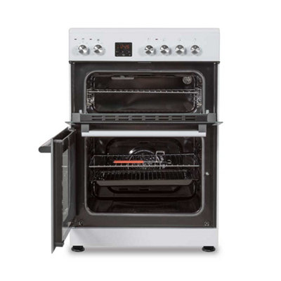 Cookology CFDO600WH 60cm Electric Double Cooker, White, 86L, Ceramic ...