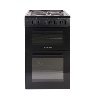 Cookology CFSPTC502BK 50cm Twin Cavity Electric Cooker, 93L, Solid ...