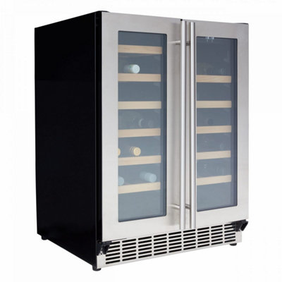 Cookology CWC608SS 60cm Wine Cooler, Stainless Steel, Dual Zones, Anti ...