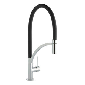 Cookology GIGLIO/CHR-BK Giglio Pull Out Kitchen Tap in Chrome Black