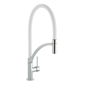Cookology GIGLIO/CHR-WH Giglio Pull Out Kitchen Tap in Chrome White