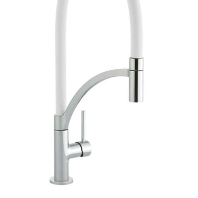 Cookology GIGLIO/CHR-WH Giglio Pull Out Kitchen Tap in Chrome White