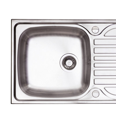 Cookology Massa Single Kitchen Sink and Drainer in Stainless Steel