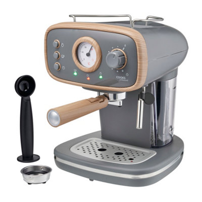 Cooks Professional 15-Bar Retro Espresso Coffee Machine with Steam Wand ...